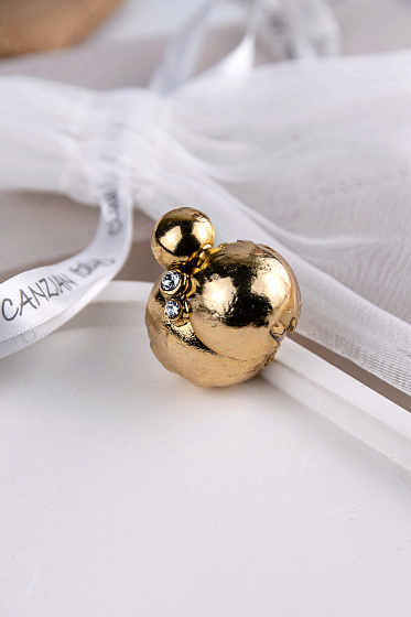 картинка Кольцо Сферы (кристалл прозрачный, 3.3х3.2 см, регулируется) Италия Claudio Canzian 002 01 587 ювелирный  магазин Калина являющийся официальным дистрибьютором в России 