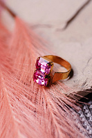 Кольцо Энигма (кристалл розовый, 1,8х1,2 см, регулируется) Италия Claudio Canzian 002 01 418
