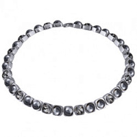 Колье (Кристаллы серые, жемчуг майорка 37-40 см, 8мм, г/п: золото) SW00 0011G-06N Uvelina