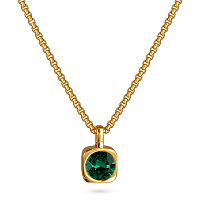 Кулон Теннис (кристаллы зеленые, г/п: золото 8 мм, 50-57 см) Uvelina SW00 0010G-205P