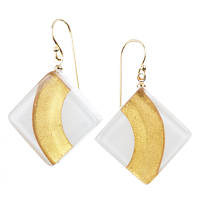 Серьги Bliss musee series (белый, золотистый) Голландия ZSISKA