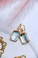 Серьги (Баварское стекло, голубой , прозрачный кристалл) Италия  Claudio Canzian 002 02 069