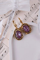 Серьги Клавдия (кристалл орхидея, медовый, 4,8х2 см, 18 гр) Италия Claudio Canzian 002 02 237