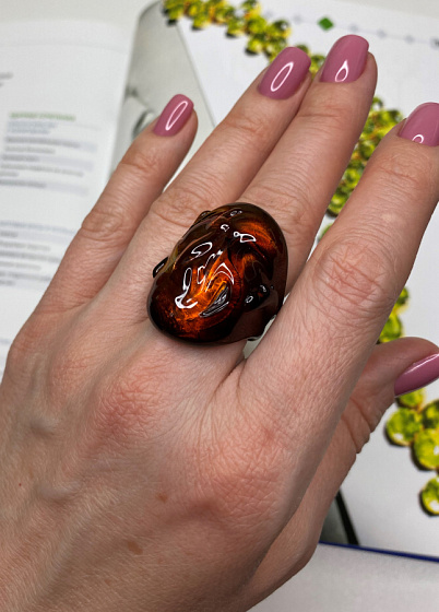 картинка Кольцо Ambre Gold 18.5 ENZO BENZO Италия ювелирный  магазин Калина являющийся официальным дистрибьютором в России 