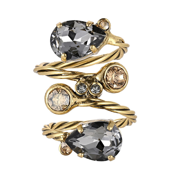 Кольцо (кристалл графит, медовый) Италия Claudio Canzian 002 01 212