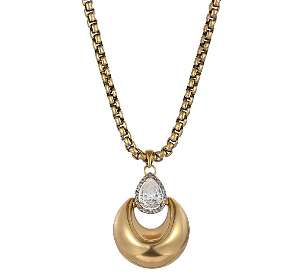 Колье (кубический цирконий, 80х4см, 4,5х3,5 см) Италия Claudio Canzian 002 05 868