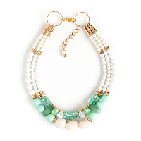 Колье (Нефрит, опал, жемчуг Majorca, хр.стекло, юв.смола) Solo 10107451 Россия