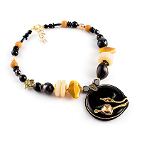 Колье (Агат, цитрин, орех, кр. Preciosa,) 10113921 Россия