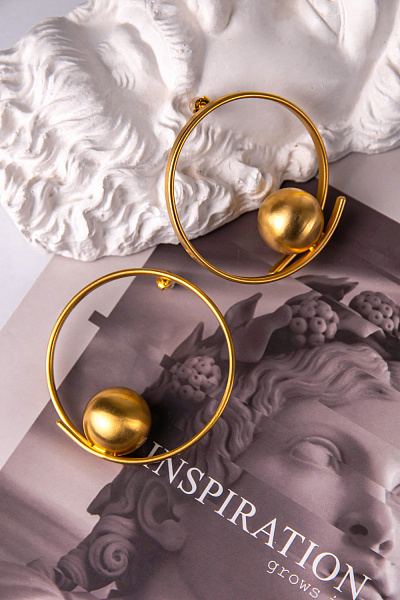 Серьги Vault (г/п: золото, d 5.5 см) Katerina Vassou KV25.2-401413G