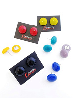 Пусеты S синие 1 см ENZO BENZO 