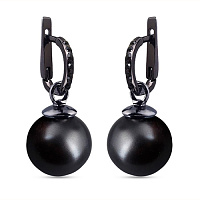 Серьги (Майорка, черный матовый, г/п: родий) Uvelina MK11 0014-11a