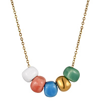 Колье (керамика мультиколор-радуга, г/п: золото, 48 см, 4х0.9 см) Испания 01905022 Maximilianas