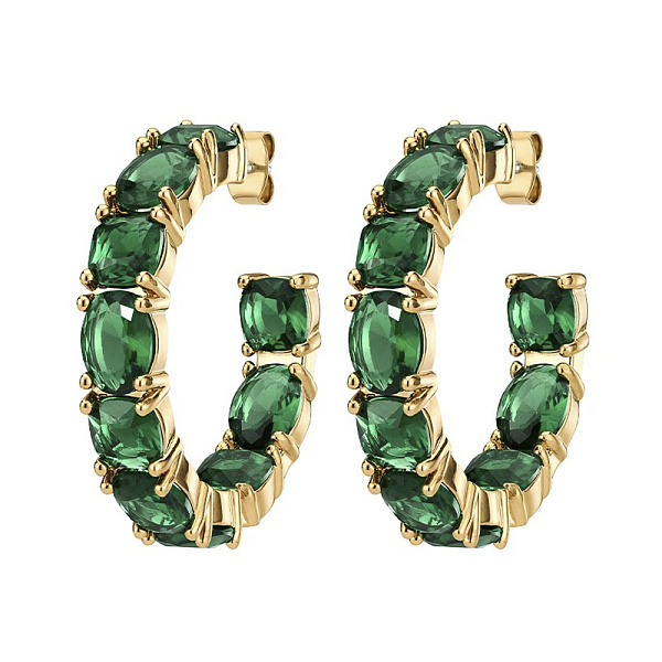 Серьги GRETIA (кристалл зеленый, г/п: золото) Дания DYRBERG/KERN 450085