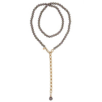 Колье (Майорка коричневый, г/п: золото 124 см, d 1 см) Испания Madreperla 020 05 095
