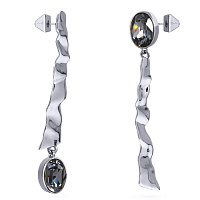 Серьги (темно-серые кристаллы, г/п: родий) Uvelina SW00 0050R-014E