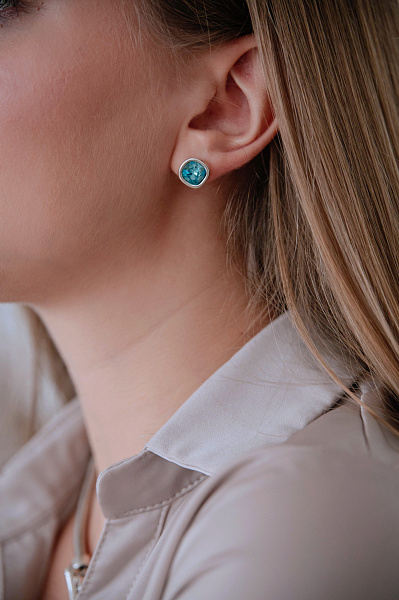 Серьги Ciclon EMO608-36 (Бирюзовый,г/п: серебро) Испания
