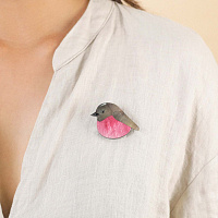 Брошь Ornitho (перламутр, 3.5х4,5 см) 10-23921 Франция Nature Bijjoux 