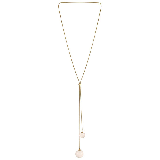 картинка Колье (керамика бежевый, г/п: золото, длина 92 см, d 16, 22 мм) Испания 01905046 Maximilianas ювелирный  магазин Калина являющийся официальным дистрибьютором в России 