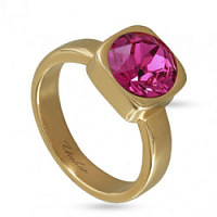 Кольцо Теннис (Кристалл фуксия, г/п: золото, 8 мм, р.18) Uvelina SW00 0010G-502R