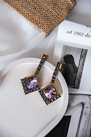 Серьги (кристалл розово-голубой) Италия  Claudio Canzian 002 02 689