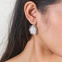 Серьги REFLET (перламутр, 6,45 гр, 3 см, г/п: серебро) 12-32227 Франция Ori-Tao