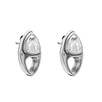Серьги Ciclon 251603-66 (кристалл прозрачный,г/п: серебро, 2х1,3 см) Испания Amarre