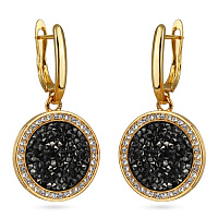 Серьги Галактика (Кристаллы темно-серые, г/п: золото) Uvelina SW00 0060G-014E