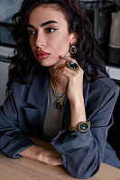 Серьги Франческа (Кристалл цвета сапфир, 3,8Х2,2см, 17 гр.) Италия Claudio Canzian 002 02 542