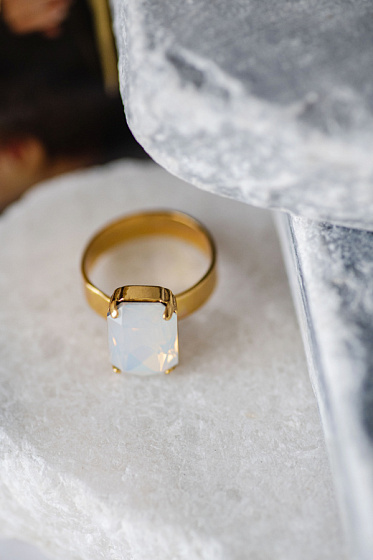 картинка Кольцо Энигма (кристалл белый опал) Италия Claudio Canzian 002 01 429 ювелирный  магазин Калина являющийся официальным дистрибьютором в России 