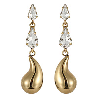 Серьги (кристалл прозрачный, 5.8х1.4 см, 8 гр.) Италия Claudio Canzian 002 02 904