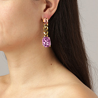 Серьги CALLA (кристалл медовый, розовый, г/п: золото, 6х1,6 см) Дания DYRBERG/KERN 460010