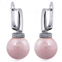 Серьги (Майорка 14 мм холодно-розовый, г/п:родий) MK00 0084R-01E Uvelina