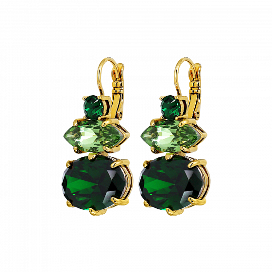 картинка Серьги PARSANA (кристалл зеленый, лайм, г/п: золото, 3,2х1,6 см) Дания DYRBERG/KERN 470012 ювелирный  магазин Калина являющийся официальным дистрибьютором в России 
