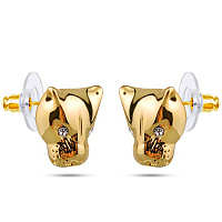 Серьги Пантеры (кристаллы прозрачные,1,5х1 см, г/п: золото)  EX00 0010G-001E Uvelina 