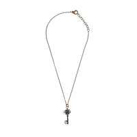 Колье, подвеска-ключ (изумруд, г/п: золото, 45+5 см) AL2502-C38EP24, Италия ALCOZER&J