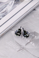 Серьги Капля мал. (кристалл графит 2,6х13,см, 8 гр) Италия Claudio Canzian 002 02 230