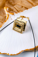 Кольцо (кристалл черный, 3,4х3,1 см, г/п: золото, регулир.) Греция Kalliope 022 01 032 