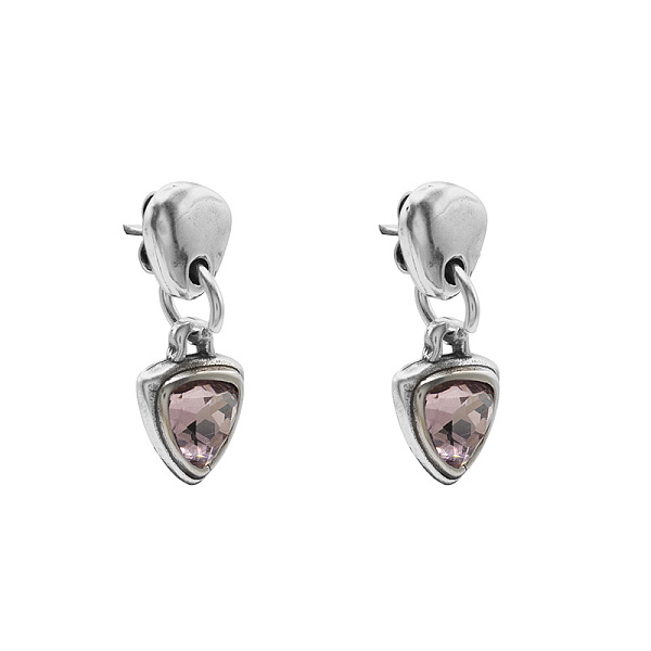 Серьги Ciclon 251606-29 (кристалл лиловый, г/п: серебро, 2,7х1,2 см) Испания Amarre