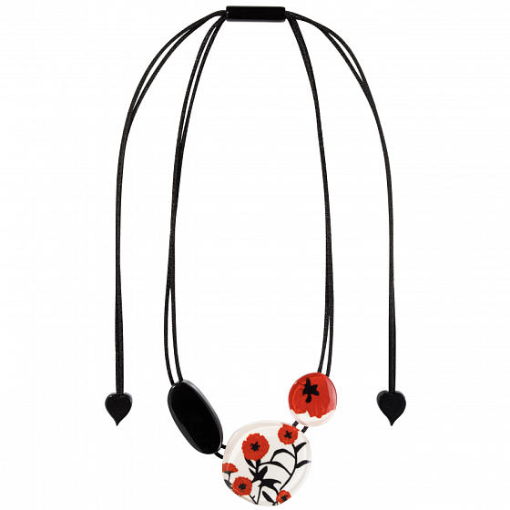 картинка Колье Baila (белый, красный, черный, дл.регулируется) Голландия ZSISKA ювелирный  магазин Калина являющийся официальным дистрибьютором в России 