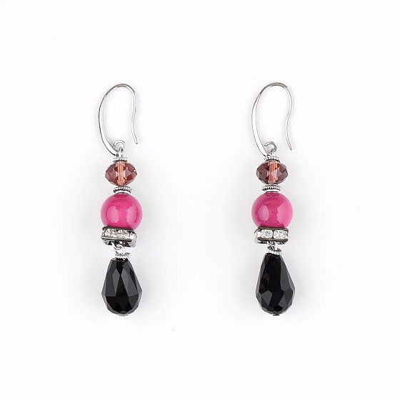 картинка Серьги (Жемчуг Majorca, хрусталь) 20096480 Россия ювелирный  магазин Калина являющийся официальным дистрибьютором в России 