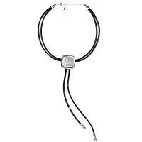Колье (нат.кожа, г/п: серебро, регулируется) 243801-00 Испания Ciclon Kubik 