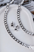 Пусеты Теннис (Кристалл прозрачный 4мм, г/п: родий) Uvelina SW00 0001R-001E1