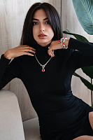 Колье Ciclon EMO812-03 (кристалл красный,г/п: серебро, 43 см) Испания