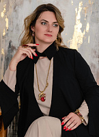 Колье Сафари (Кристалл красный, 87 см, 5.5х4.3 см ) Италия Claudio Canzian  002 05 303