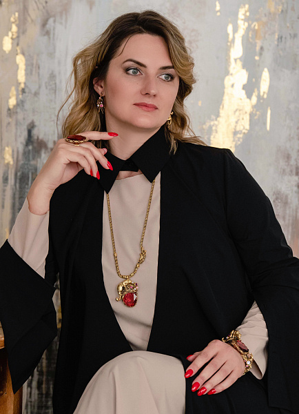 Колье Сафари (Кристалл красный, 87 см, 5.5х4.3 см ) Италия Claudio Canzian  002 05 303