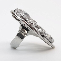 Кольцо Сердце (кристаллы прозрачные, г/п: родий, регулируется) Италия Claudio Canzian 002 01 531