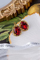 Серьги (Кристалл красный, 3х1,9 см, 12 гр.) Италия Claudio Canzian 002 02 822
