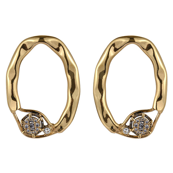 Серьги (кубический цирконий, 5.2х3.6 см, 16 гр.) Италия Claudio Canzian 002 02 888