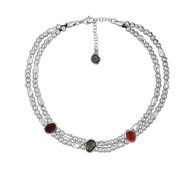 Колье (муранское стекло - коньяк, серый, розовый) 232829-02 Испания Ciclon 25TH-COLORS