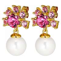 Серьги VERONICA SG ROSE (кристалл розовый, майорка, г/п: золото) Дания DYRBERG/KERN 440001
